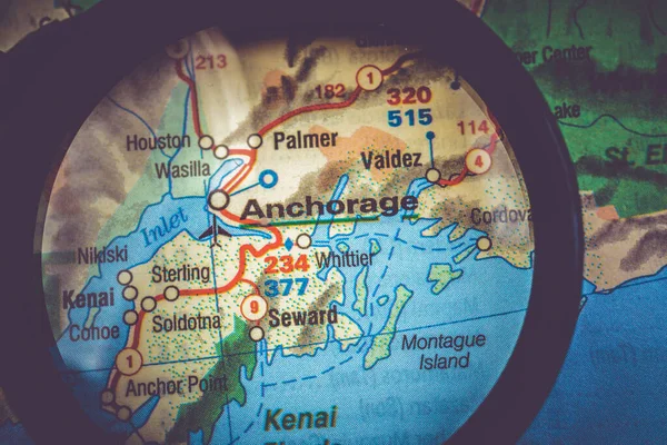 Anchourage Mapa Fondo — Foto de Stock