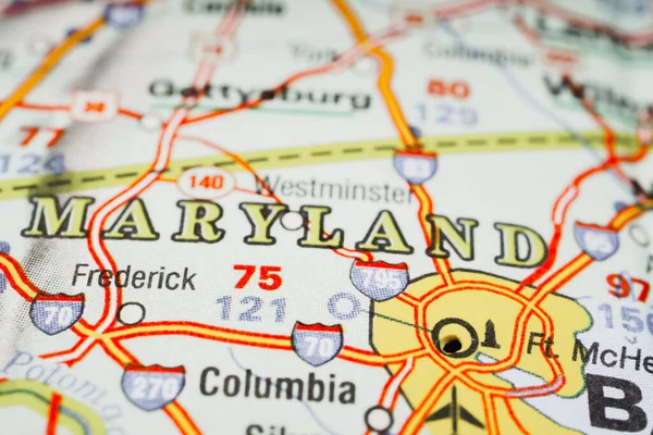 Maryland Mapa —  Fotos de Stock