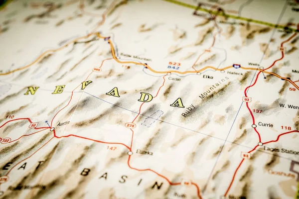 Nevada Mapa — Fotografia de Stock