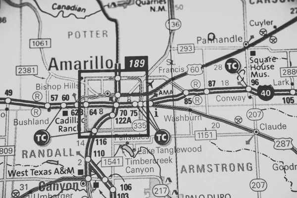 Amarilo Map Usa Background Подорож — стокове фото