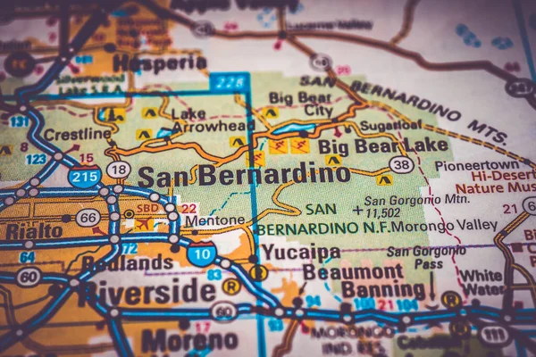 San Bernardino Estados Unidos Mapa Viagens Fundo — Fotografia de Stock