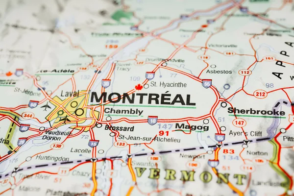 Montreal Canada Kort - Stock-foto