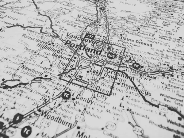 Portland Usa Mappa Sullo Sfondo — Foto Stock