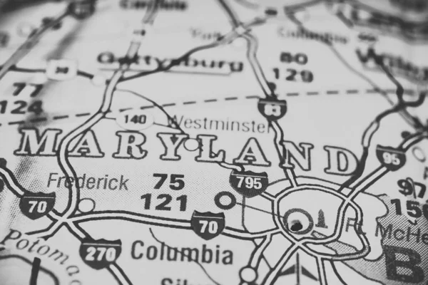 Maryland Mapa — Fotografia de Stock