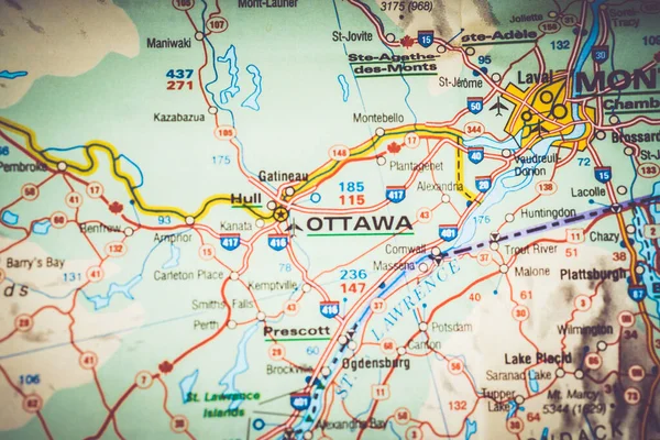 カナダのオタワ地図 — ストック写真