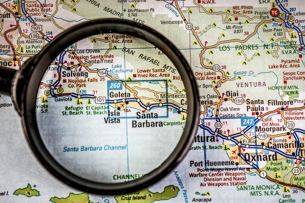 Santa Barbara Usa Mapa Tarvel Fundo — Fotografia de Stock
