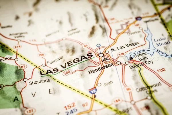 Las Vegas Sullo Sfondo Della Mappa Degli Stati Uniti — Foto Stock