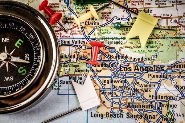 Los Angeles Eua Mapa Viagem Fundo — Fotografia de Stock