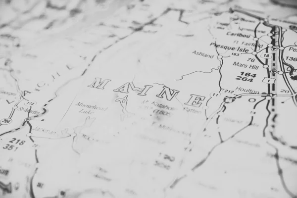 Πολιτεία Μέιν Στο Χάρτη — Φωτογραφία Αρχείου
