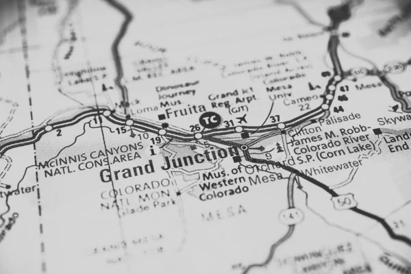 Grand Junction Usa Map Travel Background — Stock Photo, Image