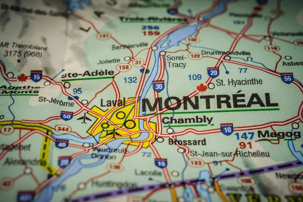 Montreal Sulla Mappa — Foto Stock