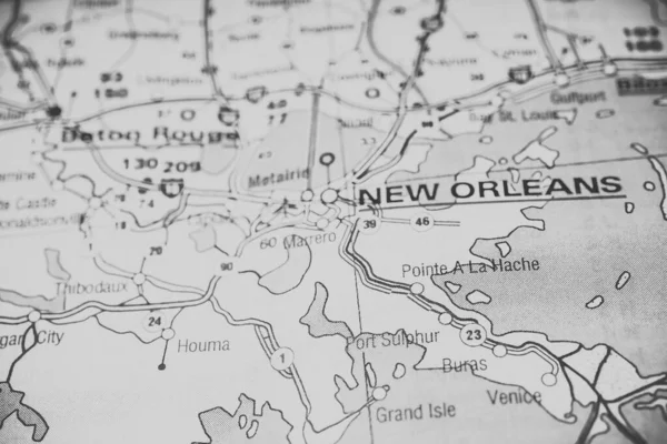 New Orleans Usa Map Background — Stock Photo, Image