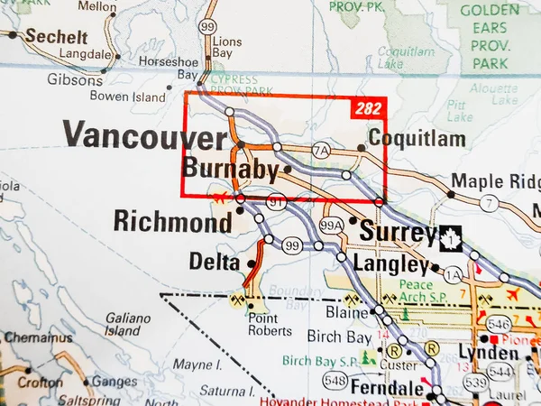 Vancouver Mapie Kanady — Zdjęcie stockowe