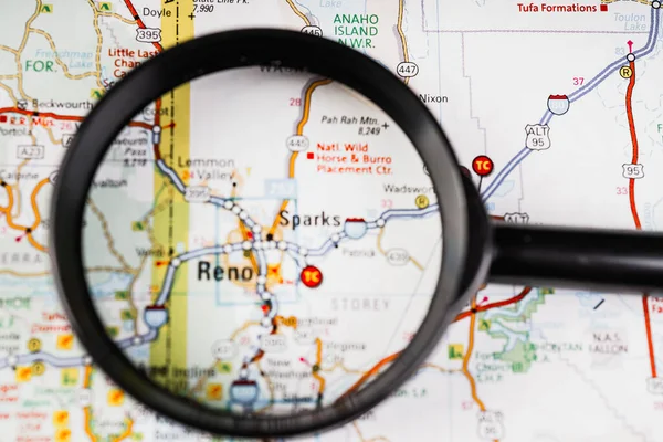 Mapa Reno Usa Atlas Información Viajes — Foto de Stock