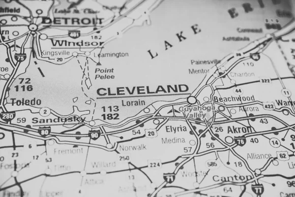 Cleveland Usa Mapa Antecedentes —  Fotos de Stock