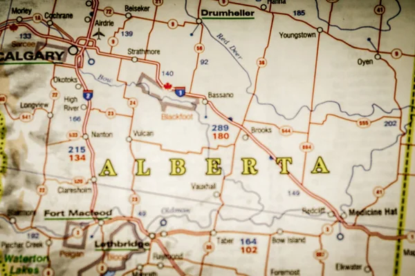 Alberta Estado Mapa —  Fotos de Stock