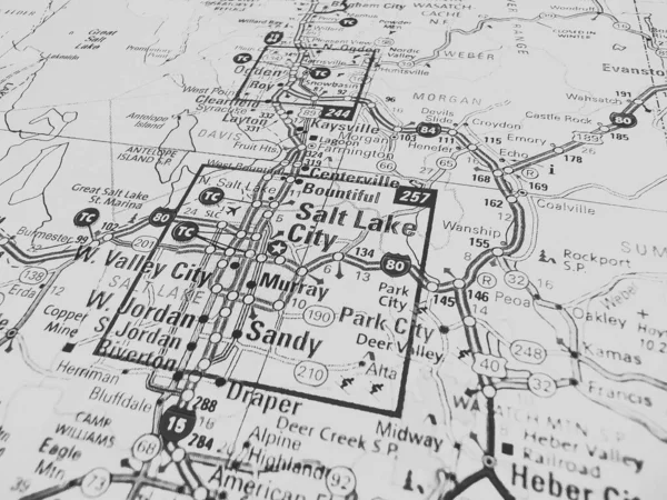 Salt Lake City Usa Map Background — Stock Photo, Image