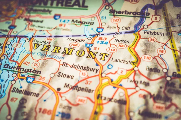 Vermont Sur Carte Usa — Photo