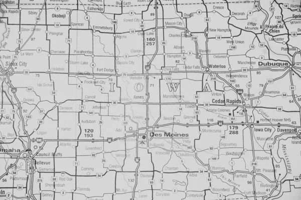 Штат Айова Карте — стоковое фото