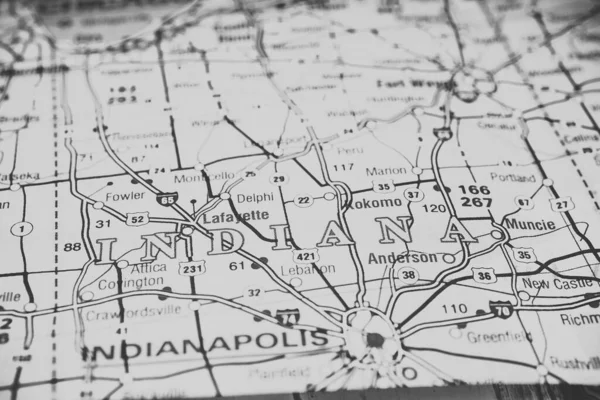 Indiana Stati Uniti America Mappa Sfondo — Foto Stock