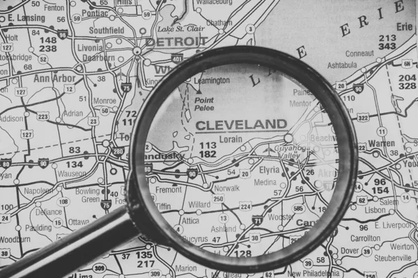 Cleveland Usa Karta Bakgrund — Stockfoto