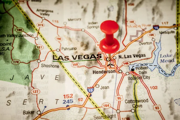 Las Vegas Sullo Sfondo Della Mappa Degli Stati Uniti — Foto Stock