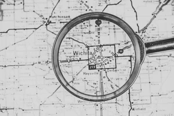 Wichita Eua Mapa Viagem Fundo — Fotografia de Stock