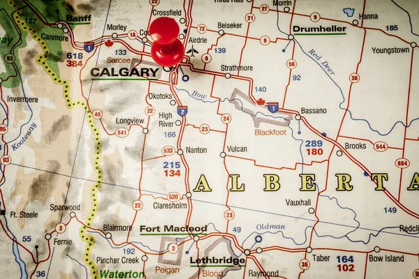 Stato Alberta Sulla Mappa — Foto Stock