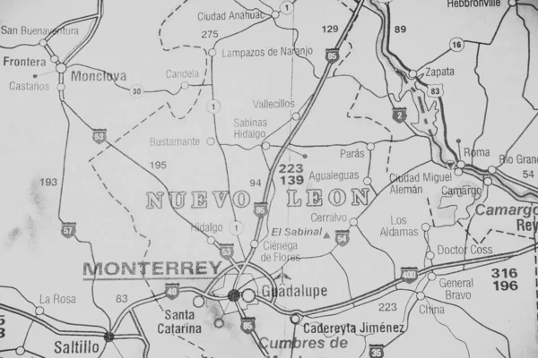 モンテレイオンUsa地図旅行の背景 — ストック写真