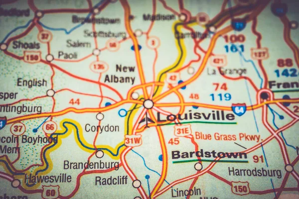 Loisville Mapa Fondo —  Fotos de Stock