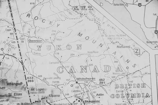 Yukon Canadá Mapa Fondo —  Fotos de Stock
