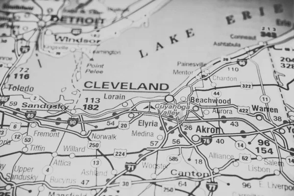 Cleveland Usa Map Background — Stock fotografie
