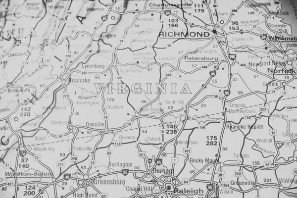 Virginia Mapie Podróży Tło Usa — Zdjęcie stockowe