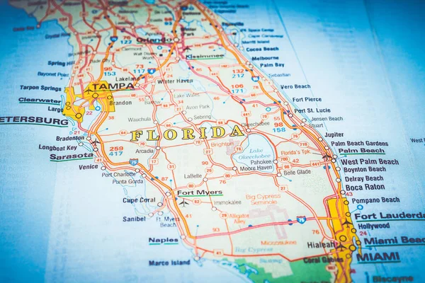 Florida Estado Mapa Fondo —  Fotos de Stock
