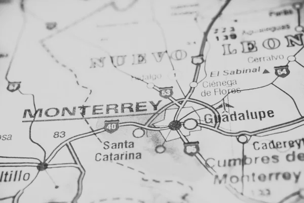 Monterrey Estados Unidos Mapa Fondo Viaje — Foto de Stock