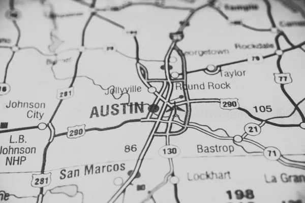 Austin Mapa Fondo Viaje —  Fotos de Stock