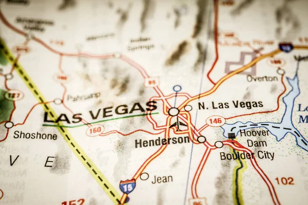 Las Vegas Sullo Sfondo Della Mappa Degli Stati Uniti — Foto Stock