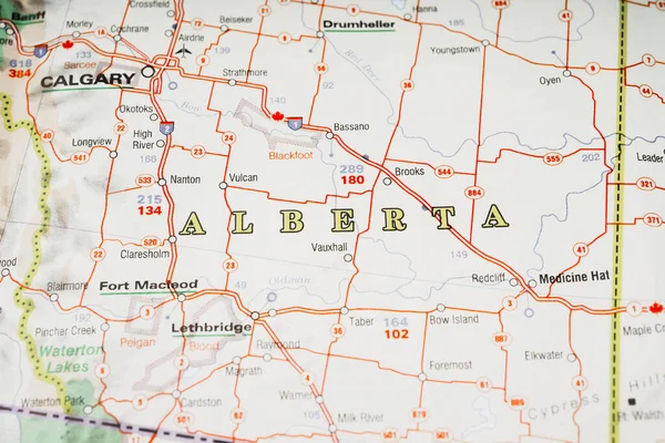 Estado Alberta Mapa — Fotografia de Stock