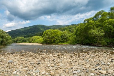 Muhteşem dağ nehri. Büyüleyici bir doğa.