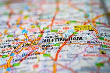 Nottingham İngiltere Avrupa haritasında
