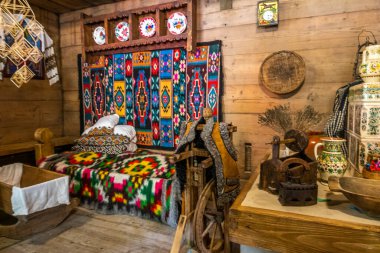 Karpatlar 'ın evlerinin iç kısımları.