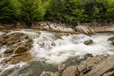 Muhteşem dağ nehri. Büyüleyici bir doğa.