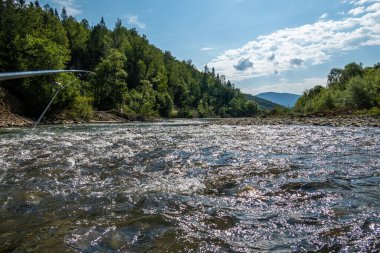 Muhteşem dağ nehri. Büyüleyici bir doğa.
