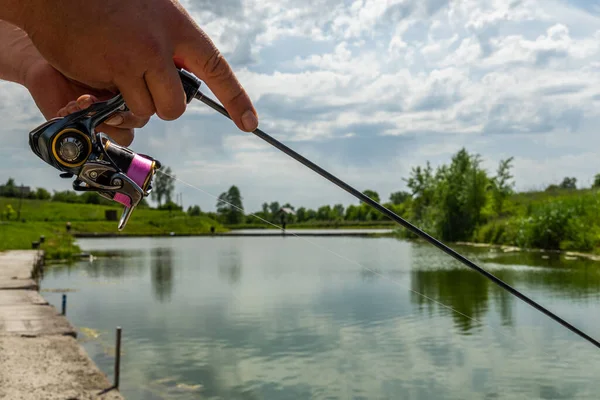 Fishing Lake Fishing Background — Stock Photo, Image