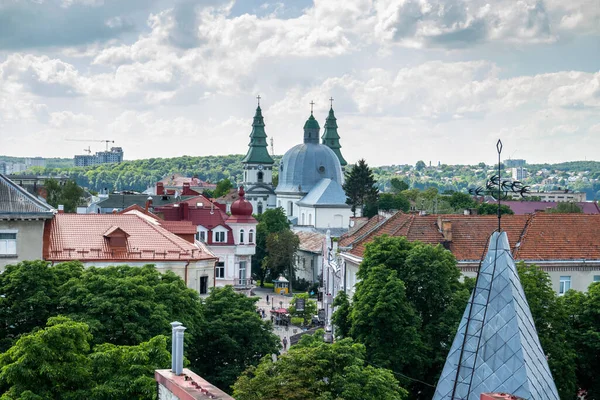 Красиве Українське Місто Тернопіль Вулиці Тернополя — стокове фото