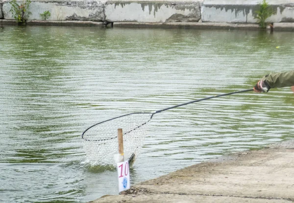 Рыбалка Озере Отдых Городом — стоковое фото