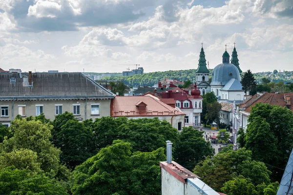 Die Wunderschöne Ukrainische Stadt Ternopil Straße Von Ternopil — Stockfoto
