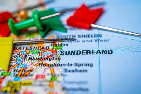 Sunderland Mapa Europa — Foto de Stock