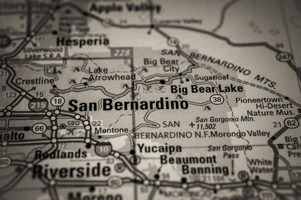 San Bernardino Usa Mapa Fondo Viaje — Foto de Stock