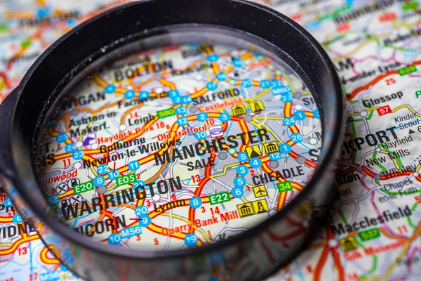 Manchester Map Europe — Stock Photo, Image